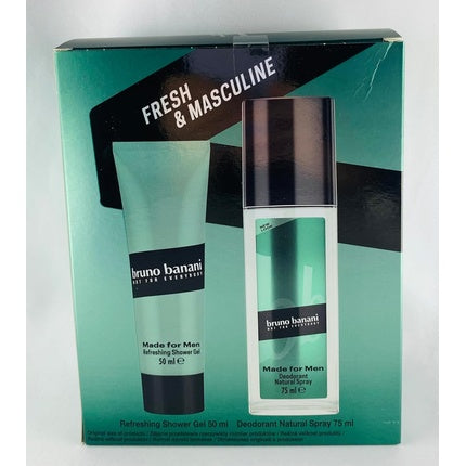 Bruno Banani Made for Men Gift Set Deodorant Natural Spray 75ml + Shower Gel 50ml